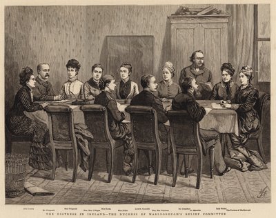 La angustia en Irlanda, el Comité de Ayuda de la Duquesa de Marlborough de Harry Hamilton Johnston