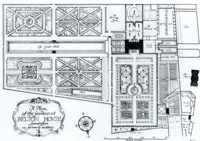 Un plano de los jardines en Belton House, Lincolnshire de Harry Inigo Triggs
