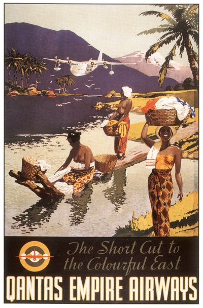 Publicidad de Qantas Empire Airways, Postal, c. 1950-1954 de Harry J. Weston
