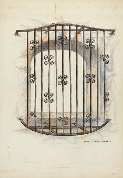 Reja de hierro en la ventana de Harry Mann Waddell