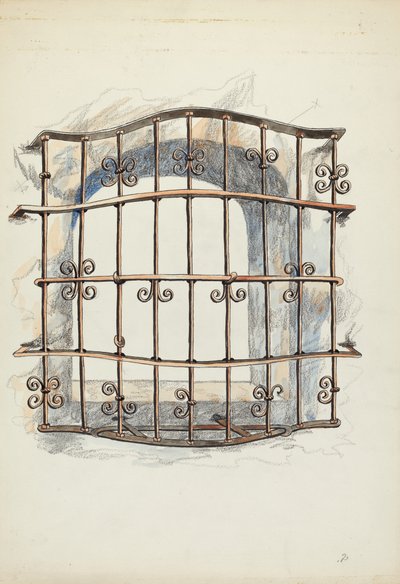 Reja de hierro en la ventana de Harry Mann Waddell