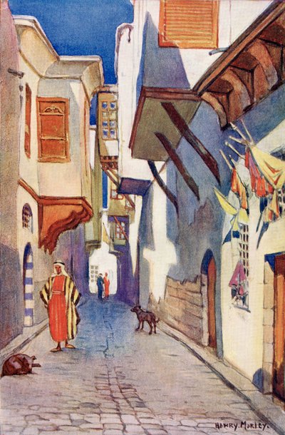 Una calle de Damasco, Siria, c. 1910, de A Book of Modern Palestine de Richard Penlake pub. c.1910 de Harry Morley