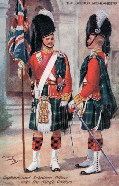 Los Gordon Highlanders, Capitán y Oficial Subalterno, con los Colores del Rey de Harry Payne