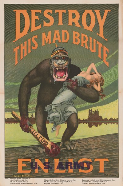 Destruye a este bruto loco - Alístate en el ejército de EE.UU. de Harry R. Hopps