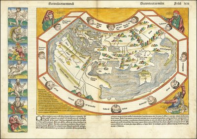Mapa del mundo de 1493 - Secunda etas mundi de Hartmann Schedel