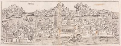Reimpresión de 1930 de la vista de Venecia de la Crónica de Nuremberg (recortada) de Hartmann Schedel