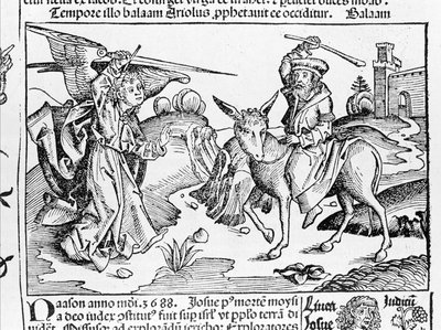 El burro de Balaam del Crónica de Núremberg de Hartmann Schedel de Hartmann Schedel