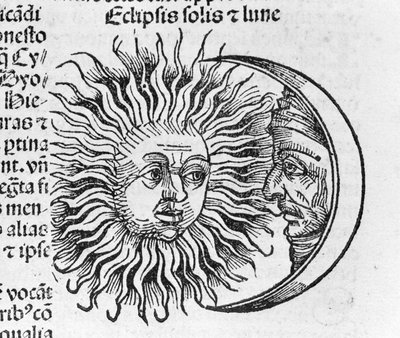 Eclipse descrito por Hartmann Schedel en la Crónica de Núremberg de Hartmann Schedel