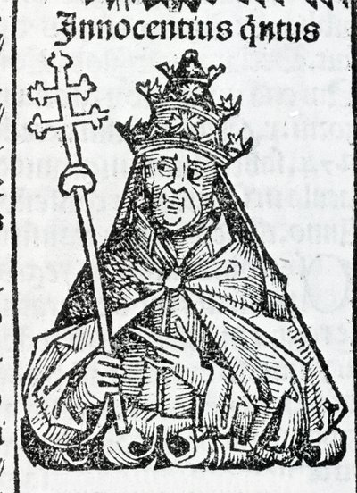 Retrato del Papa Inocencio IV (1195 - 1254) en Liber chronicarum de Hartmann Schedel Núremberg 1497 de Hartmann Schedel