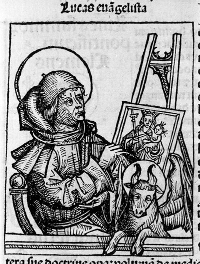 Representación del evangelista San Lucas. Grabado de "Liber chronicarum" (Crónicas de Núremberg) de Hartmann Schedel 1493 de Hartmann Schedel