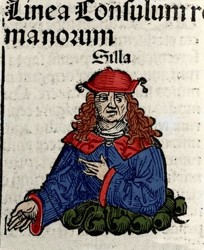Representación del político romano Lucio Cornelio Sila (138-68 a.C.) xilografía de 