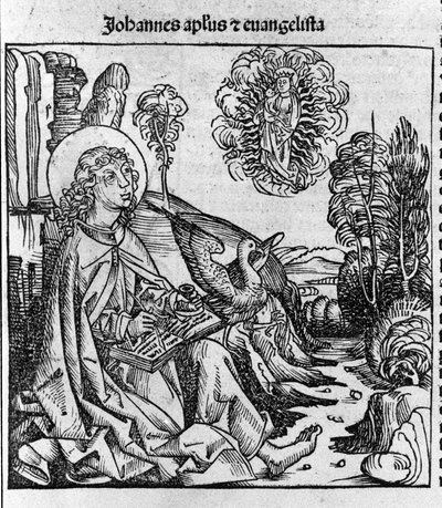 Representación del evangelista San Juan. Grabado de “Liber chronicarum” (Crónicas de Núremberg) de Hartmann Schedel 1493 de Hartmann Schedel