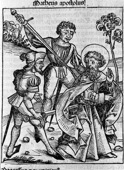 Representación del evangelista San Mateo. Grabado de “Liber chronicarum” (Crónicas de Núremberg) de Hartmann Schedel 1493 de Hartmann Schedel