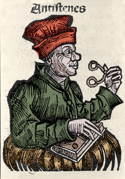 El filósofo griego Antístenes (444-365 a.C.). Xilografía de las 