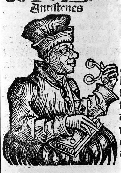 El filósofo griego Antístenes (444-365 a.C.). Xilografía de 