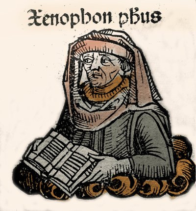 Jenofonte de Atenas, filósofo e historiador griego (ca. 430-ca. 355 a.C.). Xilografía de Hartmann Schedel “Crónicas de Núremberg” 1493. de Hartmann Schedel