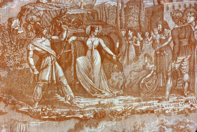 Le Solitaire au Pont du Torrent (El ermitaño en el puente del torrente) (Tela para amueblar) de Hartmann et Fils