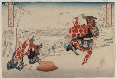 Ichikawa Norinosuke and Ichikawa Yonejuro as Morihachi and Yonehachi, Two Comedians de Hasegawa Sadanobu