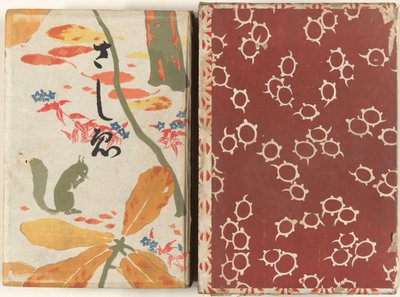ilustraciones de libros Sashi-e (título sobre objeto) de Hashiguchi Goyô