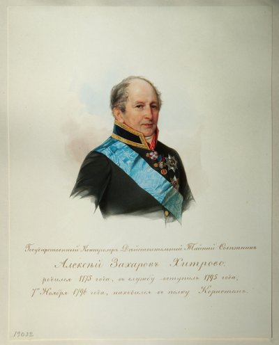 Retrato de Alexei Zakharovich Khitrovo 1776-1854 Del Álbum de la Guardia Imperial de Caballería, 1846-1849 de Hau