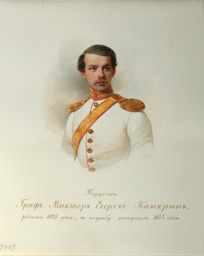 Retrato del Conde Viktor Yegorovich Kankrin del Álbum de la Guardia Imperial de Hau