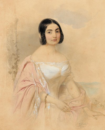 Retrato de la Condesa Marie von Tattenbach, née von Lion, 1840 de Hau