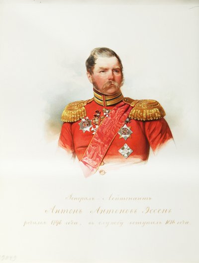 Retrato del General Anton Antonovich von Essen 1797-1863 del Álbum de la Guardia Imperial a Caballo, 1846-1849 de Hau