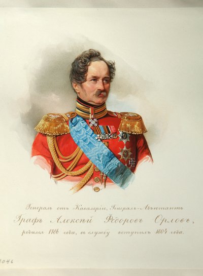 Retrato del Príncipe Alexey Fyodorovich Orlov 1787-1862 del Álbum de la Guardia Imperial a Caballo, 1846-1849 de Hau