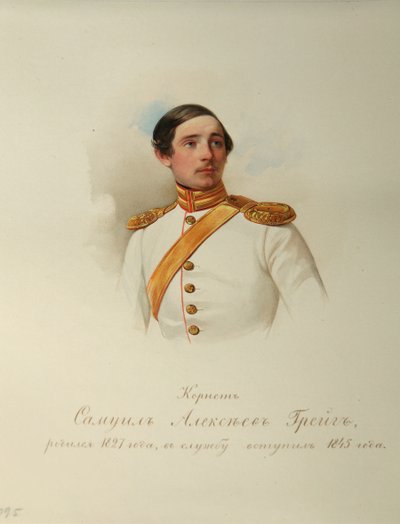 Retrato de Samuil Alexeyevich Greig 1827-1887 del Álbum de la Guardia Imperial, 1846-1849 de Hau