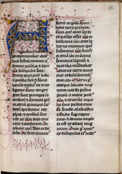 Libro de los Evangelios con Retratos de Evangelistas: Inicial Decorada, c. 1480 de Hausbuch Master