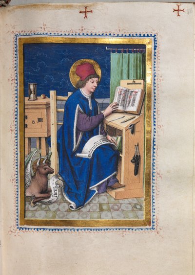 Libro de los Evangelios con retratos de evangelistas: San Lucas, 1480-1500 de Hausbuch Master
