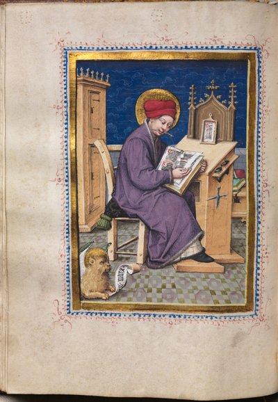 Libro de los Evangelios con Retratos de Evangelistas: San Marcos de Hausbuch Master