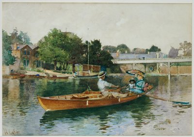 Una fiesta en barco en el Támesis en Cookham de Hector Caffieri