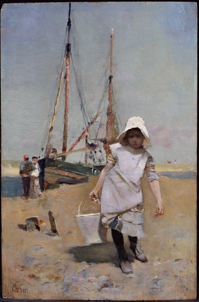 Una niña pescadora bretona de Hector Caffieri