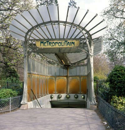 Porte Dauphine, parada de metro, arquitectura de Guimard. de Hector Guimard