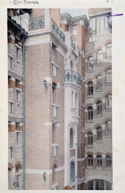 Vista del Castel Beranger (1897-1898), edificio manifestado por el arquitecto Hector Guimard (1867-1942) de Hector Guimard