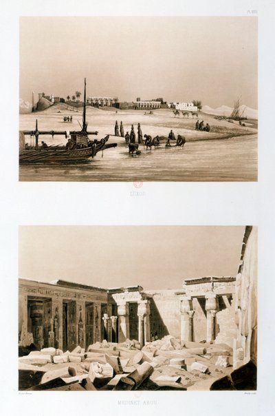Luxor y Medinet Habu, Egipto, 1841 de Hector Horeau