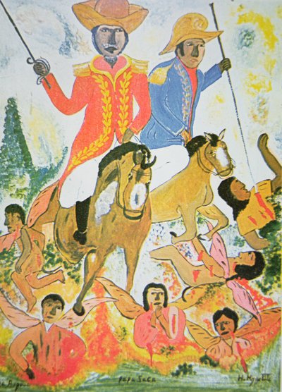 Papa Zaca, Dios vudú de la agricultura (óleo sobre tabla) de Hector Hyppolite