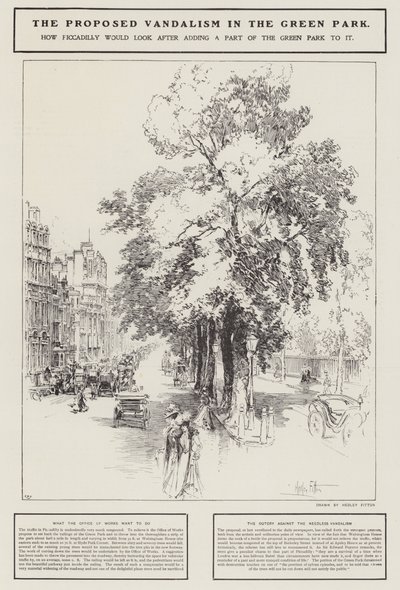 El vandalismo propuesto en el Green Park, Londres de Hedley Fitton