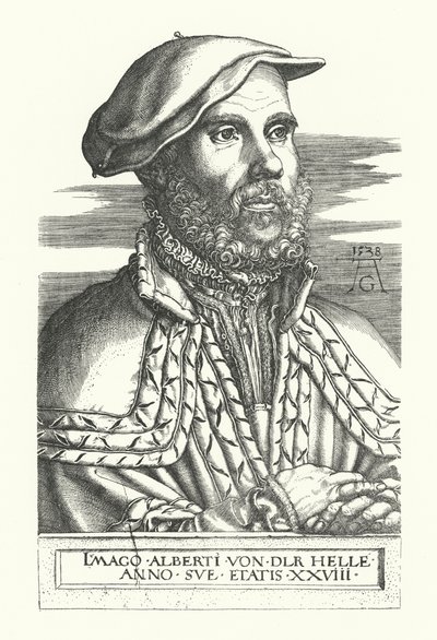 Retrato de Albert van der Helle de Heinrich (after) Aldegrever