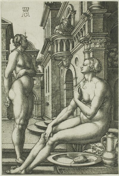 Betsabé en el baño de Heinrich Aldegrever