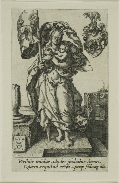 Compasión, de Las virtudes de Heinrich Aldegrever