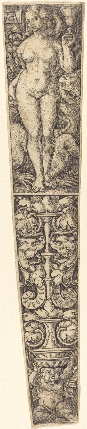 Vaina de daga con la Ramera de Babilonia de Heinrich Aldegrever