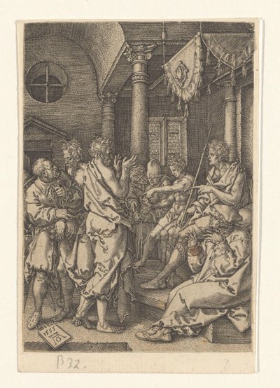 Daniel interroga a los ancianos Historia de Susanna (título de la serie) de Heinrich Aldegrever