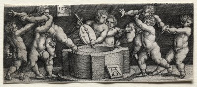 Ocho niños desnudos en un pozo, 1539 de Heinrich Aldegrever
