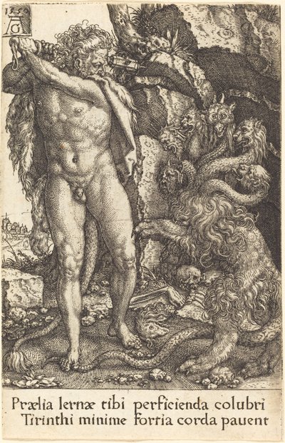 Hércules luchando con la Hidra de Lerna, 1550 de Heinrich Aldegrever