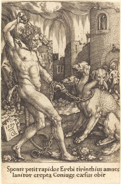 Hércules y Cerbero de Heinrich Aldegrever
