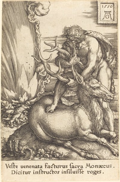 Hércules y la cierva de Heinrich Aldegrever