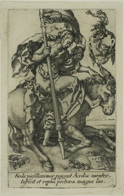 Ociosidad, de los Vicios de Heinrich Aldegrever