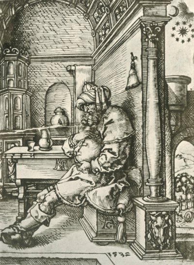 Jacob meditando sobre los sueños de José, 1532, 1908 de Heinrich Aldegrever